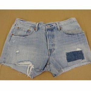 Levi's Womens 501 Shorts Button Fly Distressed